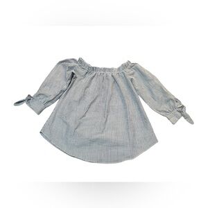 Seersucker Striped Off-Shoulder Blouse Size Small